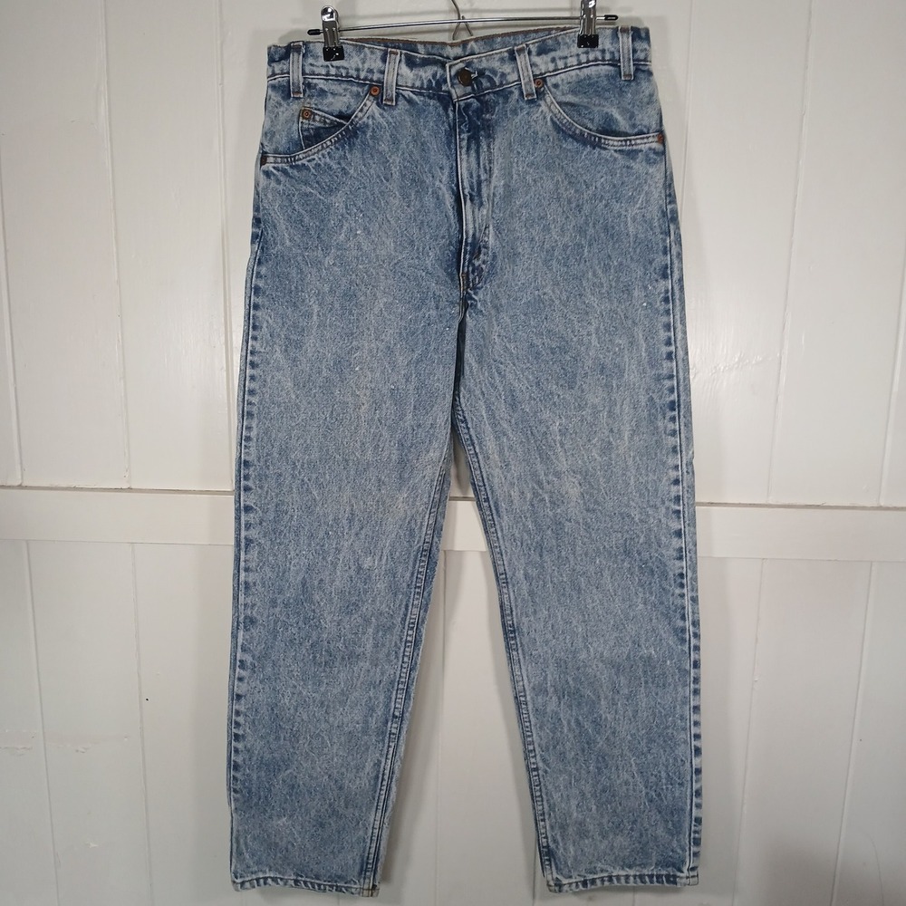 Vintage Levi's 505 Regular Fit Jeans Mens 36x30 Blue Acid Wash USA 34" waist
